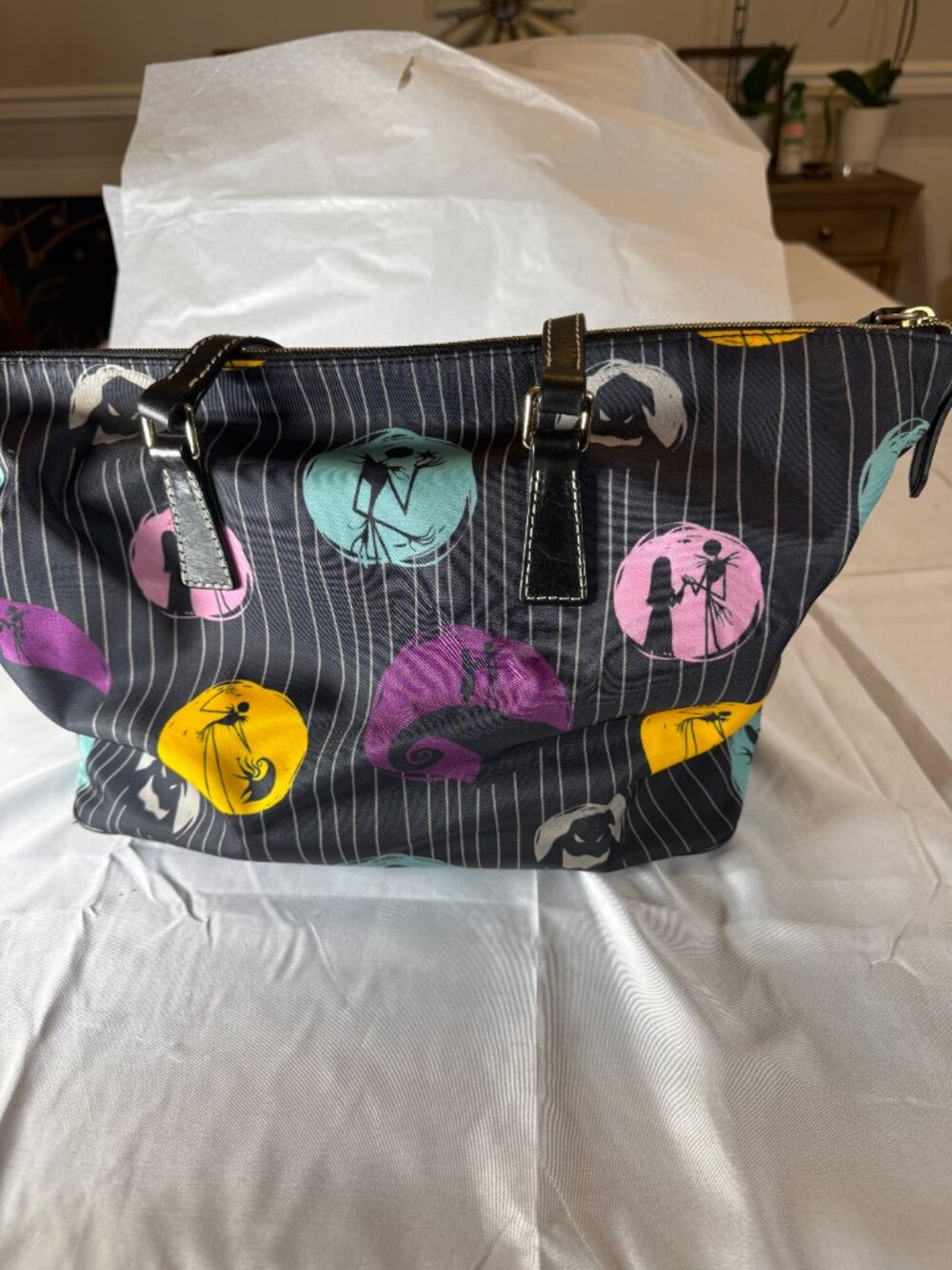 Dooney and Burke Disney Nightmare Before Christmas Vinyl Tote Bag - Picture 3 of 6